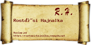 Rostási Hajnalka névjegykártya